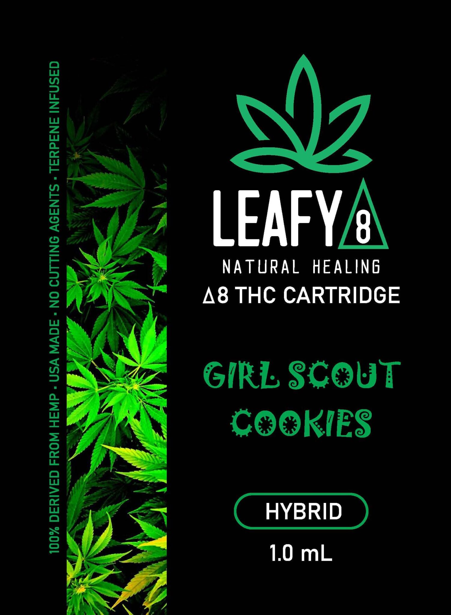 Delta 8 THC Vape Cartridge Girl Scout Cookies Leafy8 Delta8 THC Brand