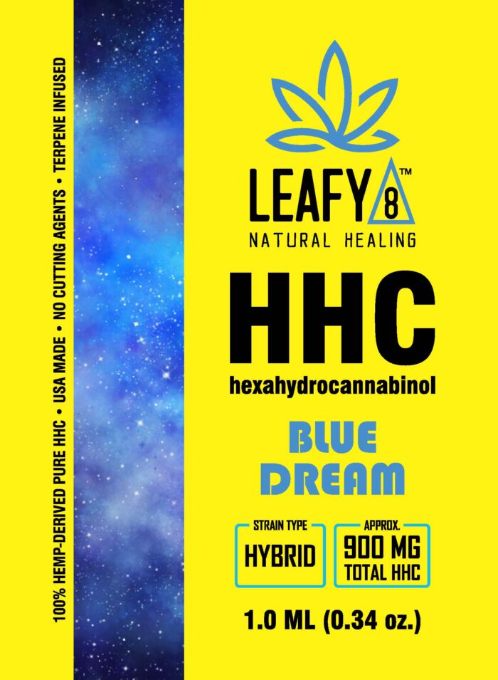 Leafy8 Brand Blue Dream HHC Vape Cartridge - Front