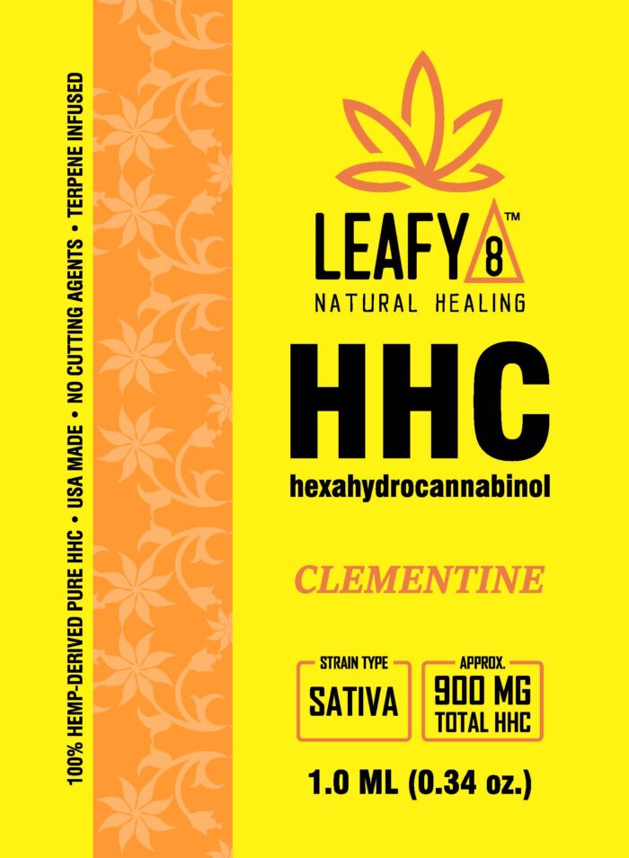 Leafy8 Brand Clementine HHC Vape Cartridge - Front