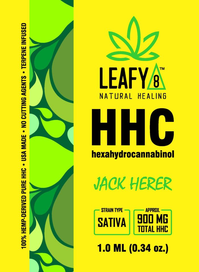 Leafy8 Brand Jack Herer HHC Vape Cartridge - Front