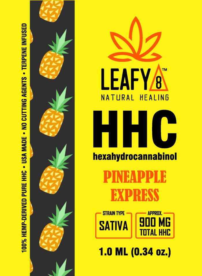 Leafy8 Brand Pineapple Express HHC Vape Cartridge - Front