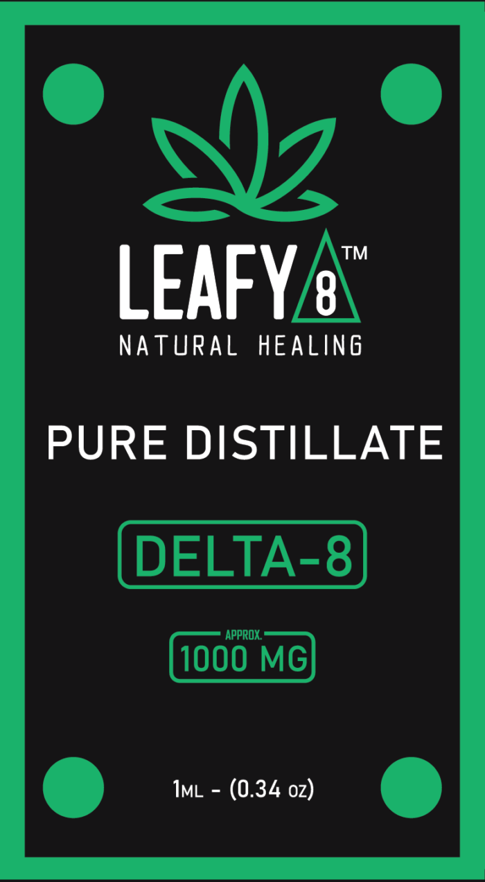 Leafy8 Delta-8 THC Distillate Syringe Label