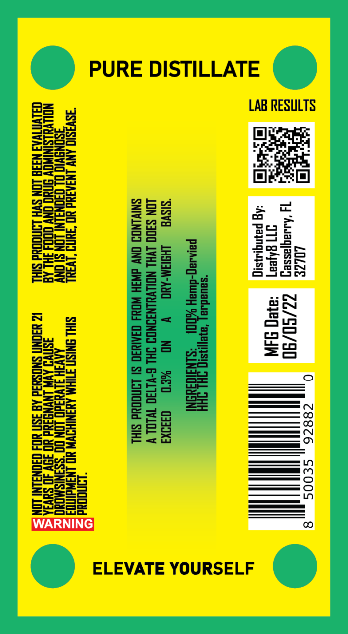 Leafy8 HHC Distillate Syringe Label