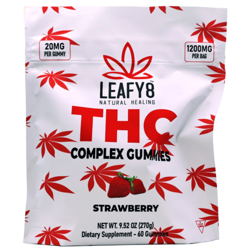 Leafy8 Delta-9 THC Complex Gummies - Strawberry Flavor - 60 Count