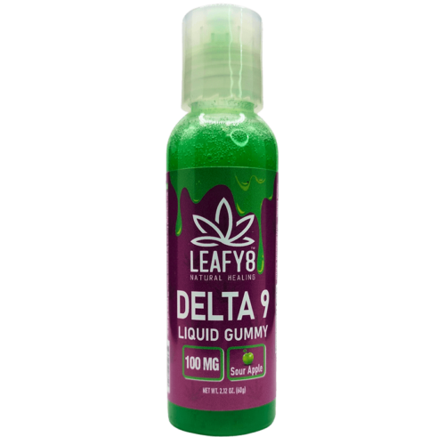 Leafy8 Delta 9 Liquid Gummy Sour Apple - 100mg
