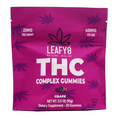 Leafy8 Delta-9 THC Complex Gummies - Grape Flavor - 20 Count