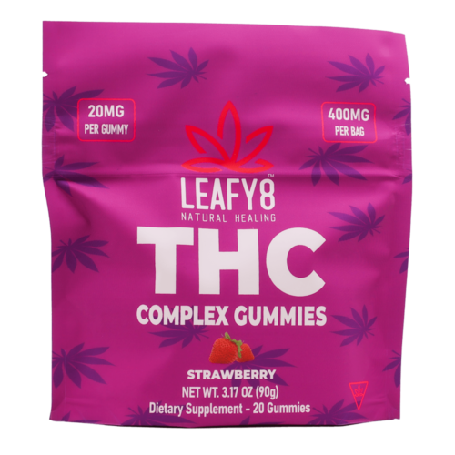 Leafy8 Delta-9 THC Complex Gummies - Strawberry Flavor - 20 Count