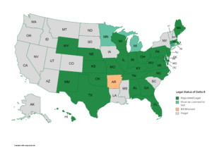 Legal Status of Delta 8 US Map