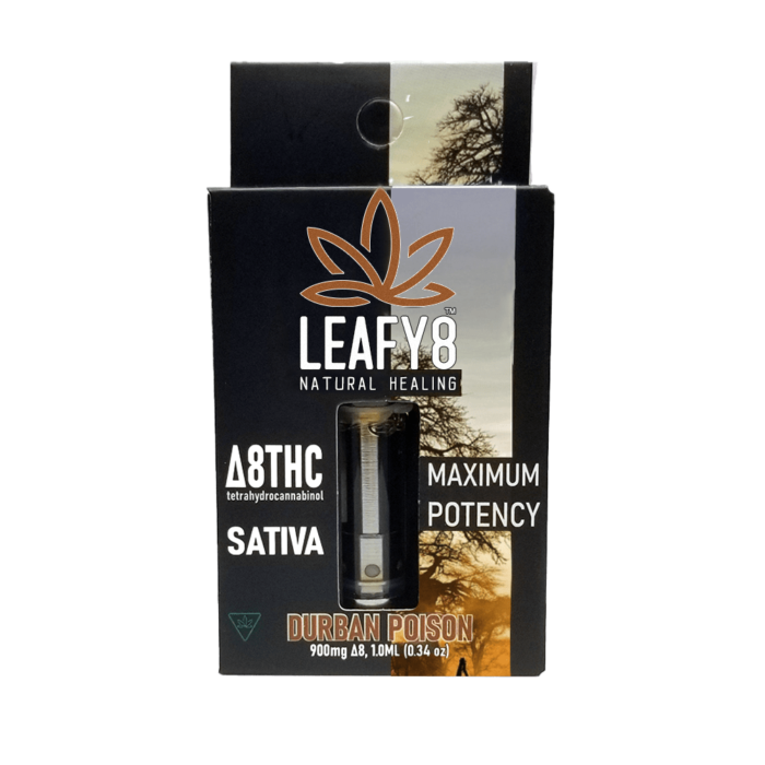 Leafy8 Delta-8 THC Vape Cartridge: Durban Poison