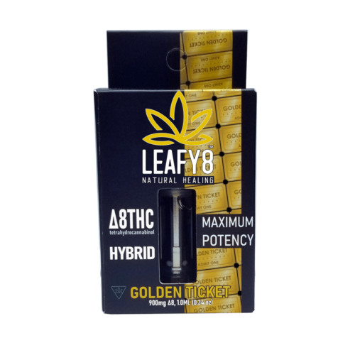 Leafy8 Delta-8 THC Vape Cartridge: Golden Ticket