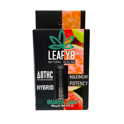 Leafy8 Delta-8 THC Vape Cartridge: Guava Jam