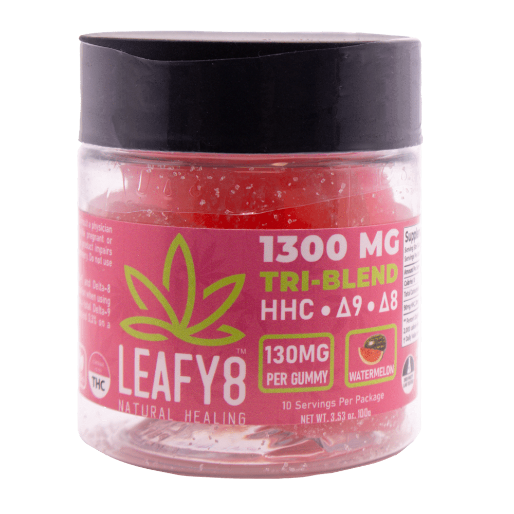 Leafy8 Tri-Blend Watermelon Gummies - 10ct / 1300mg