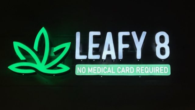 Leafy8 Store Sign Located on University Blvd Winter Park