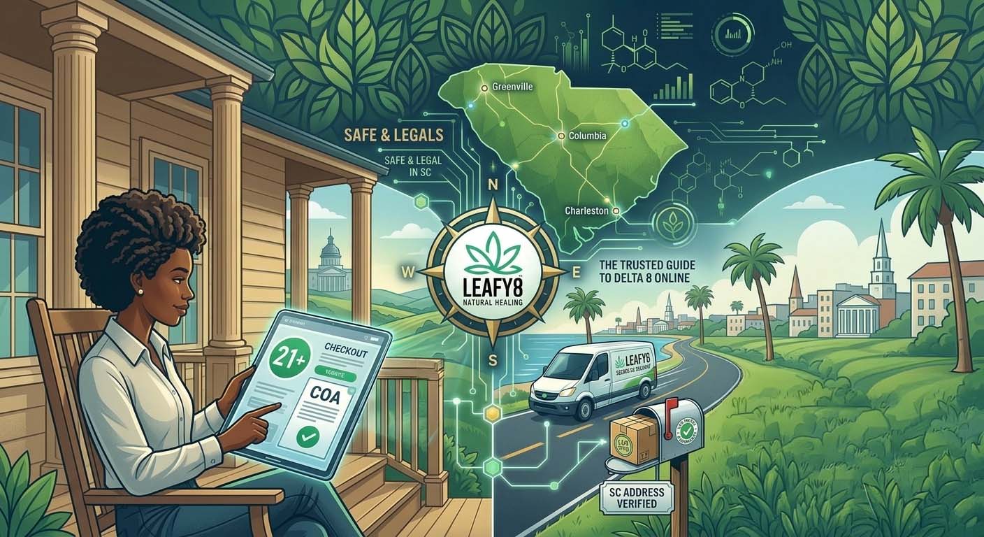 Buy delta 8 online South Carolina; safe hemp delivery Charleston; legal SC delta 8 checkout; online cannabis lab results Columbia; certified hemp shipping Greenville.