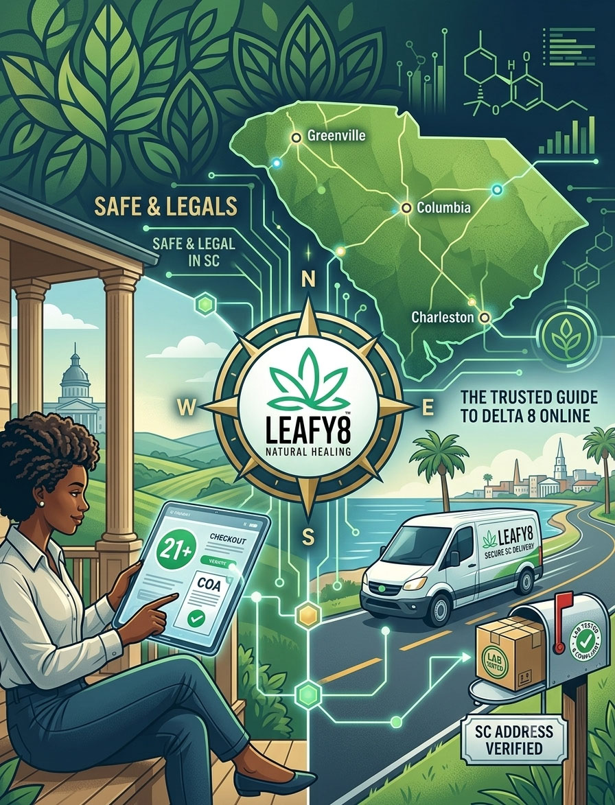 Buy delta 8 online South Carolina; safe hemp delivery Charleston; legal SC delta 8 checkout; online cannabis lab results Columbia; certified hemp shipping Greenville.